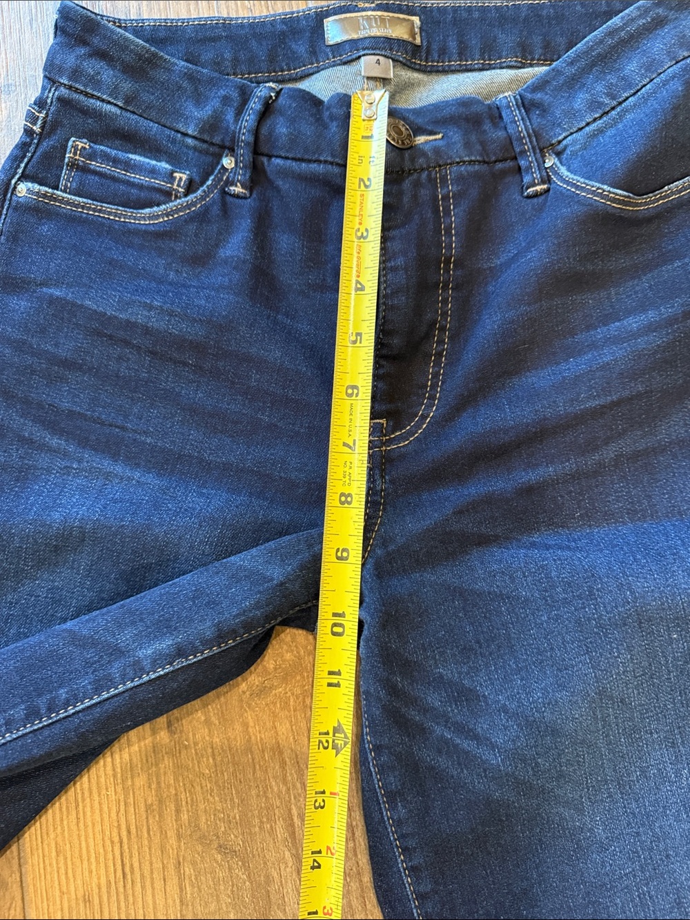 Kut from the Kloth Dark Blue Wide-Leg Jeans with Raw Hem - Picture 5 of 11